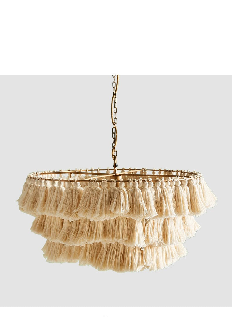 Nordic Pink Tassels Chandelier, Wall Lamp