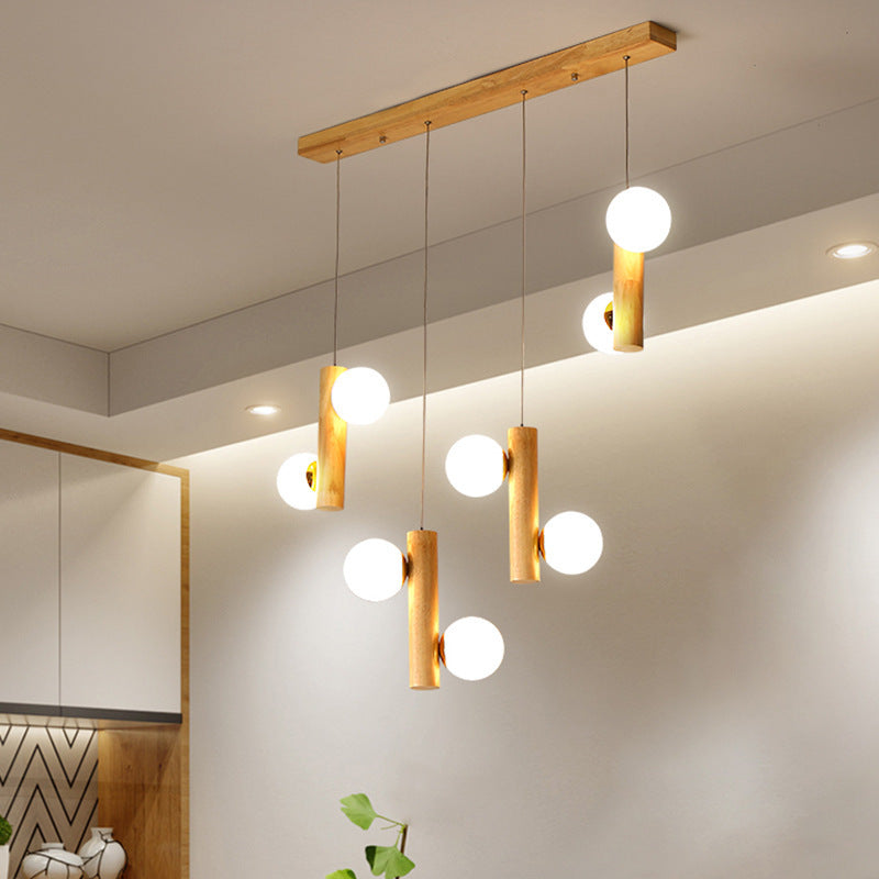 Nordic Cute Wood Glass Pendant Lights