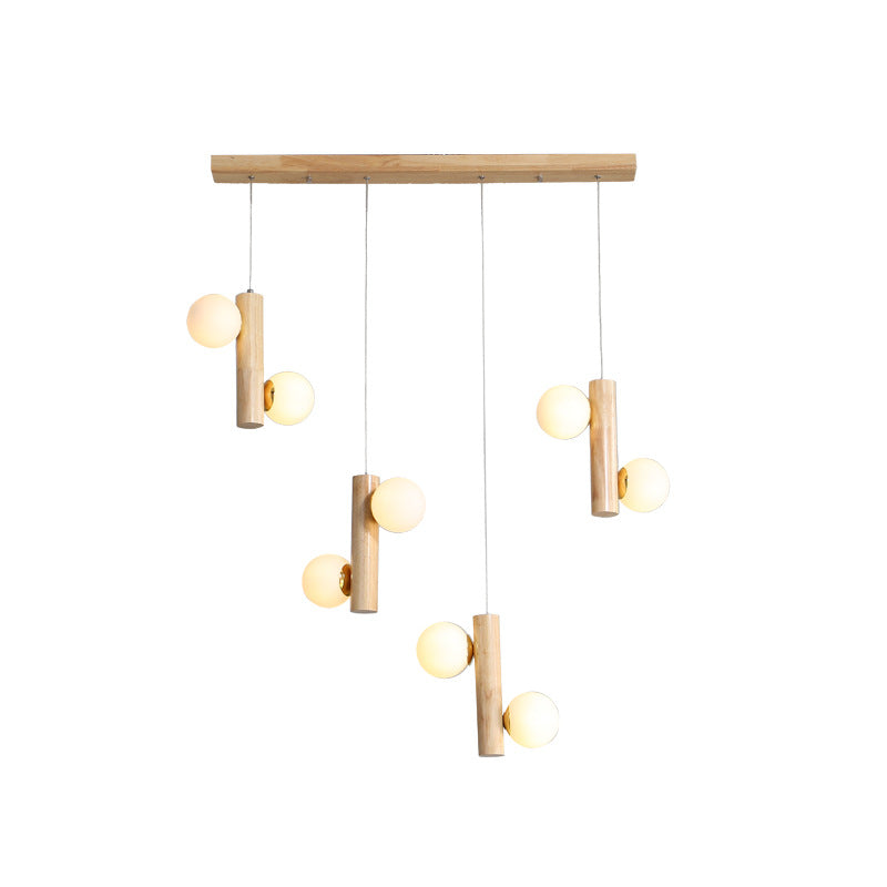 Nordic Cute Wood Glass Pendant Lights