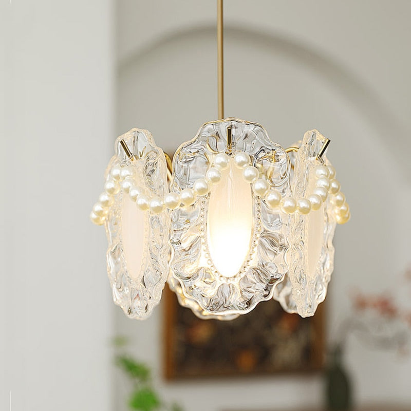 Elegant Floral Glass Pendant Light