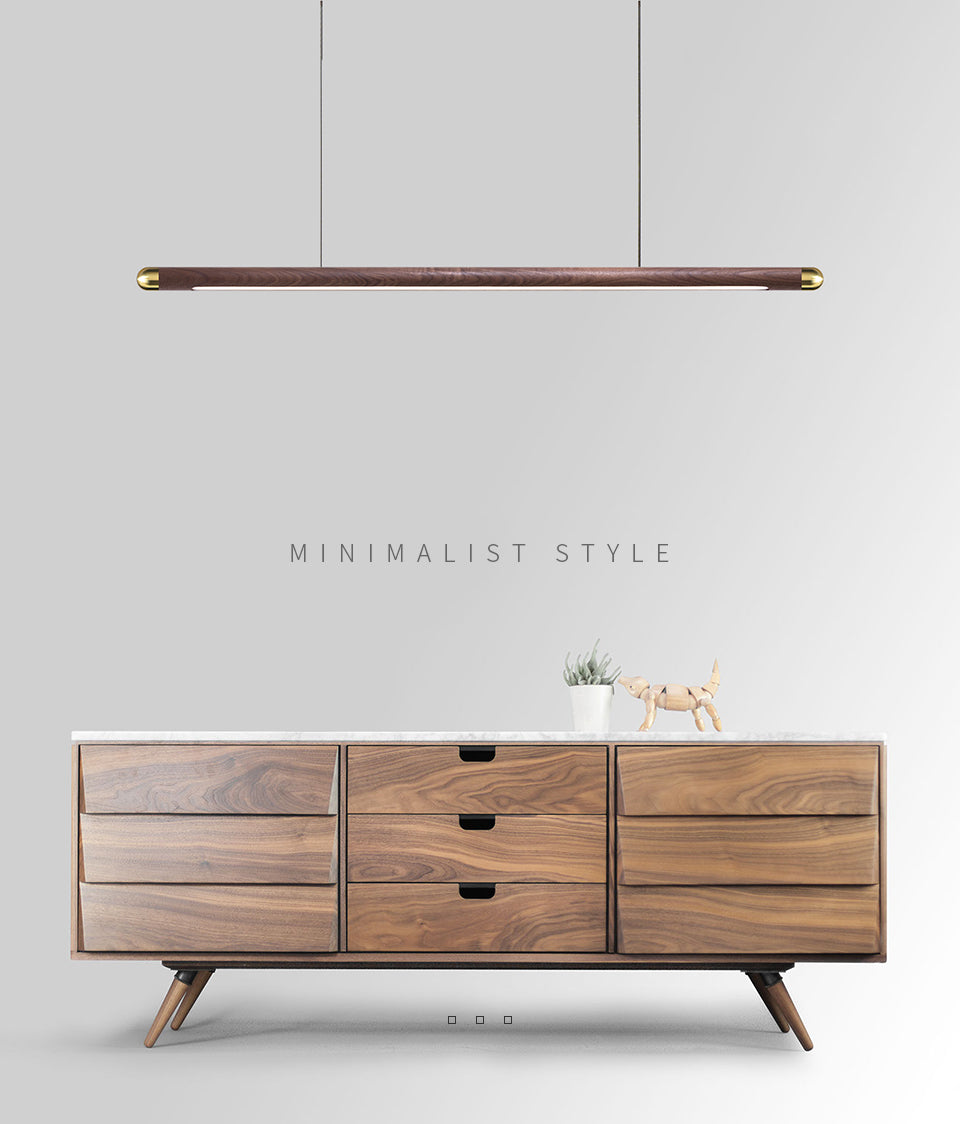 Black Walnut Minimalist LED Chandelier