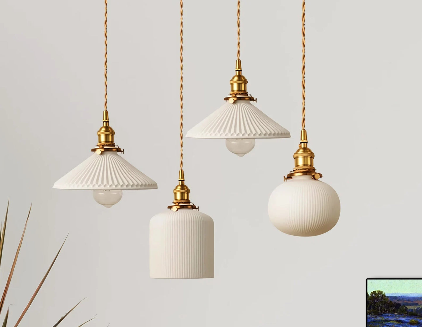 Mid-century Modern Ceramic Pendant Light