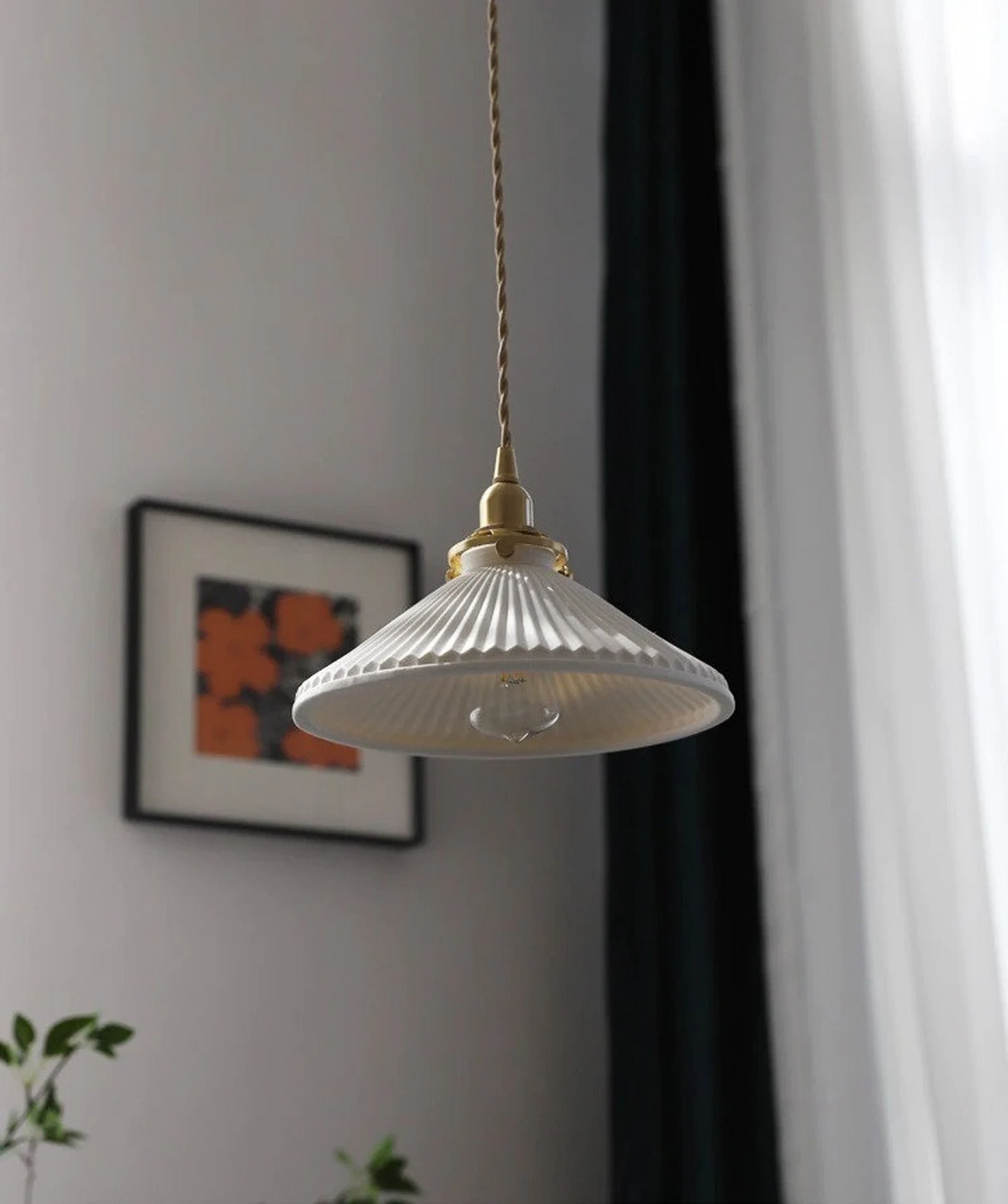 Mid-century Modern Ceramic Pendant Light