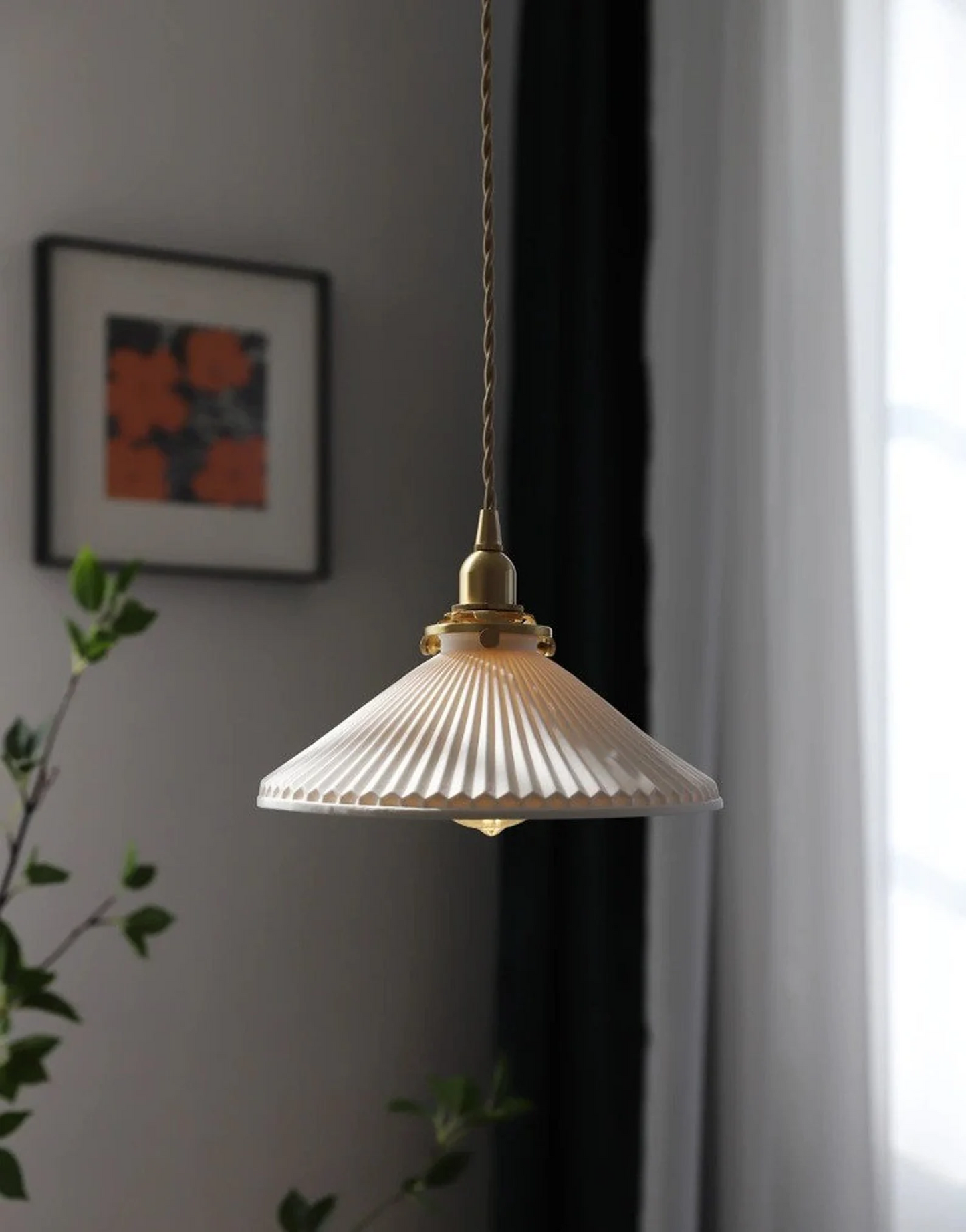 Mid-century Modern Ceramic Pendant Light