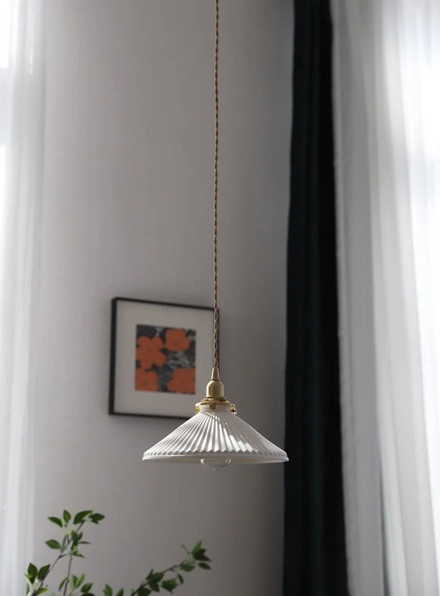 Mid-century Modern Ceramic Pendant Light