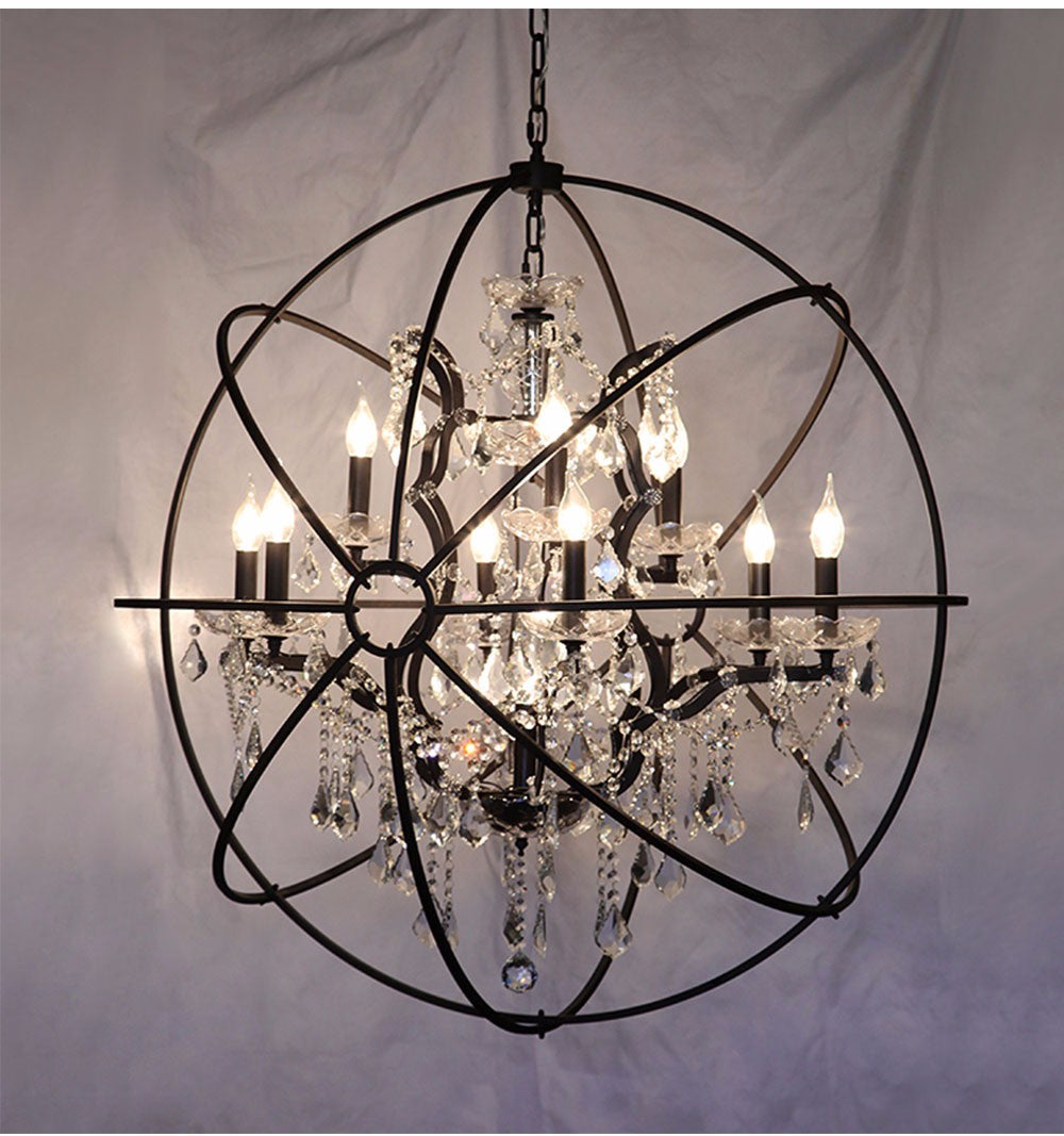 Farmhouse Crystal Chandelier Light