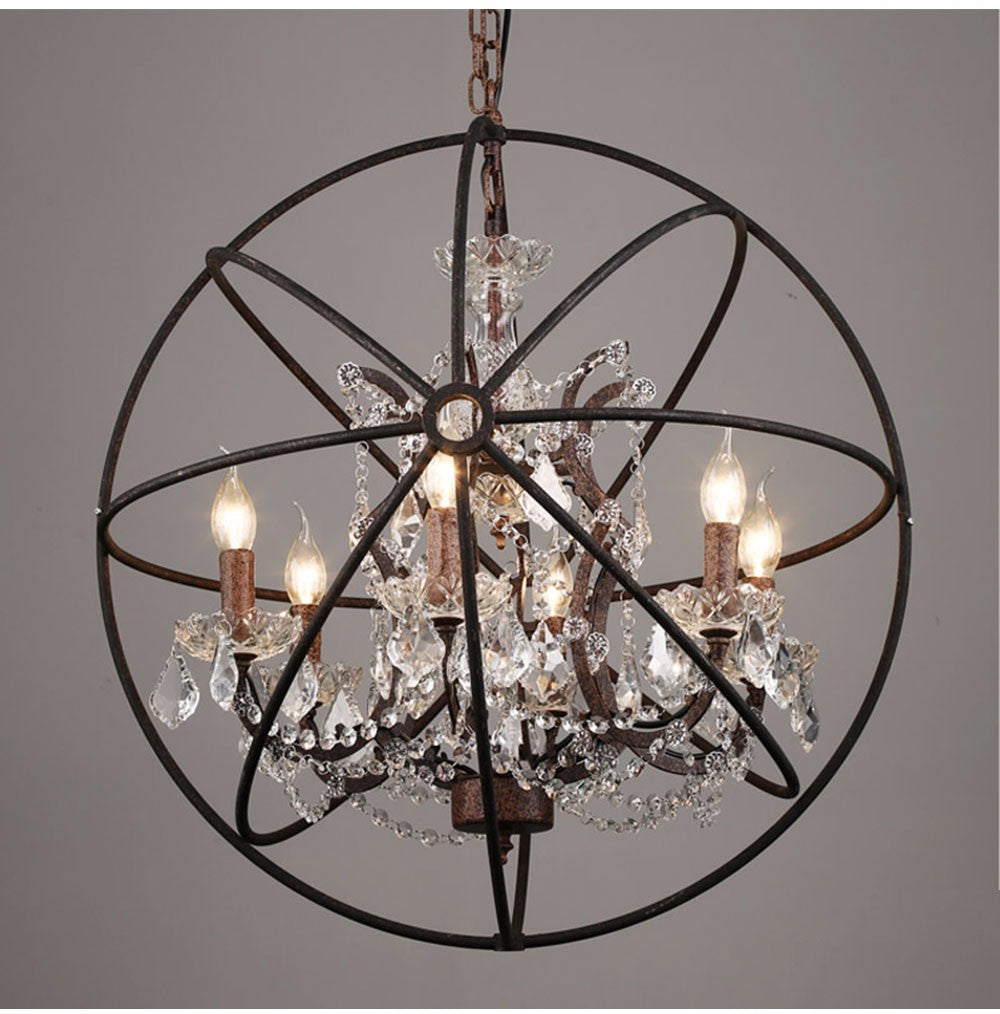 Farmhouse Crystal Chandelier Light