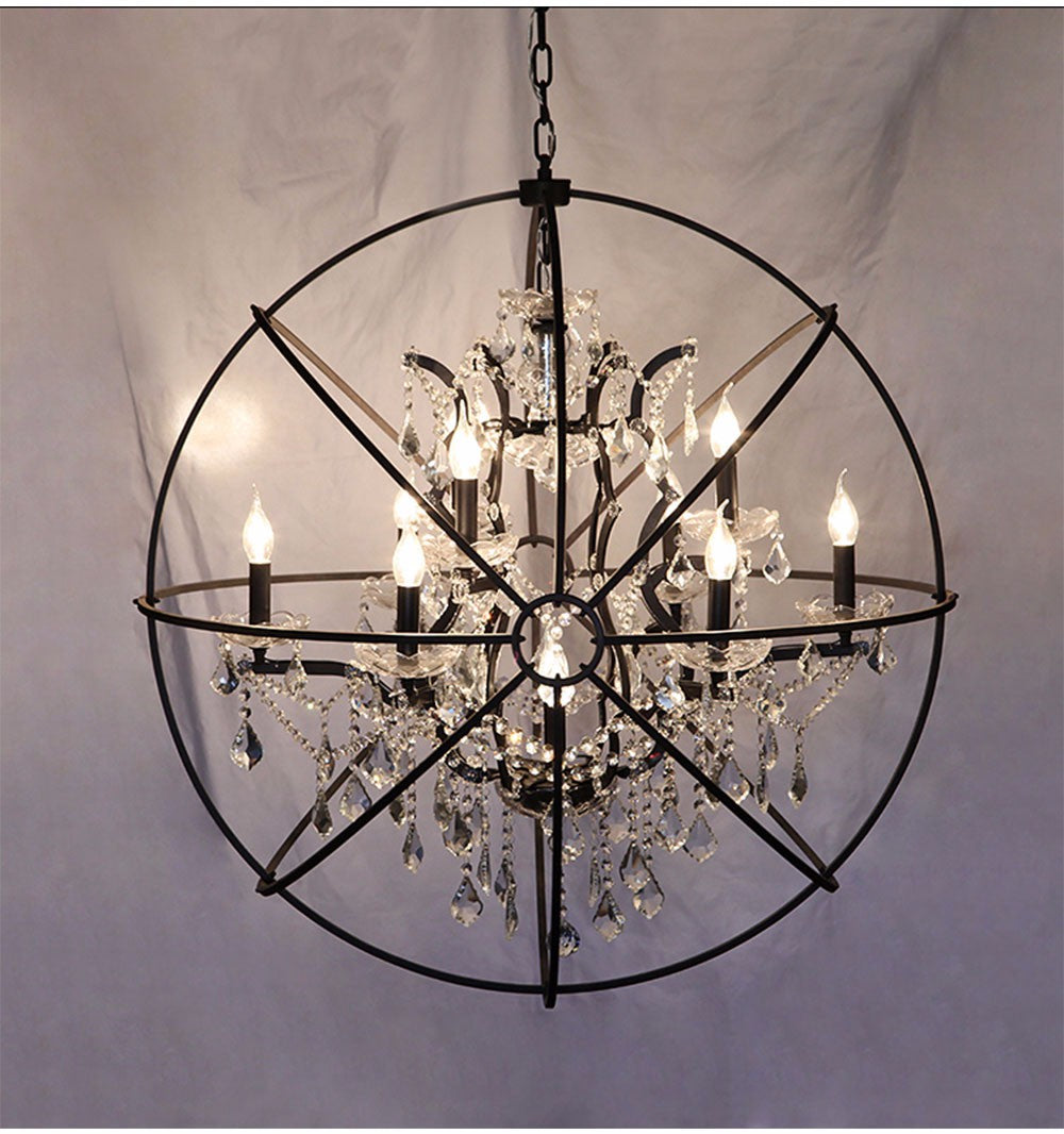 Farmhouse Crystal Chandelier Light