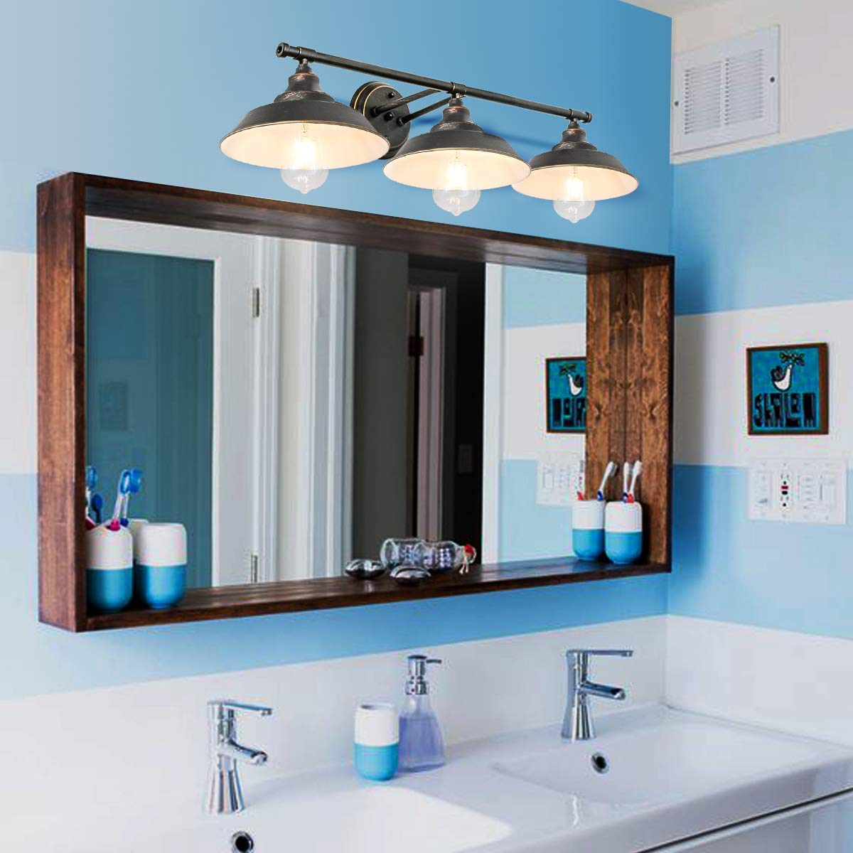 Rustic Modern Vanity Light (x3 Light)