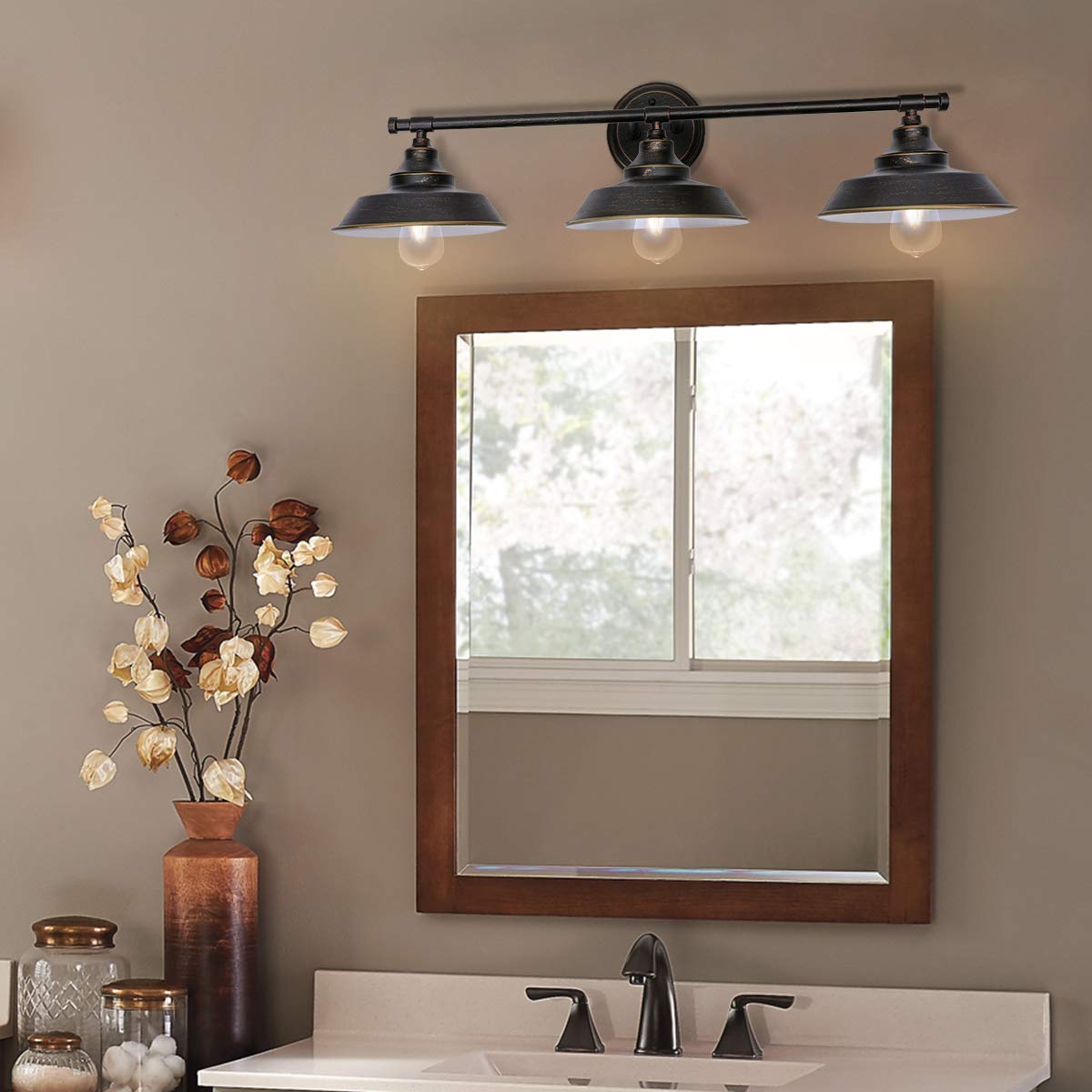 Rustic Modern Vanity Light (x3 Light)