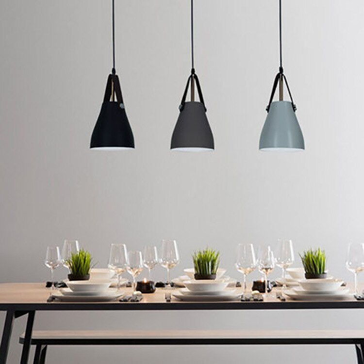 Leather Strap Bell Modern Pendant Light