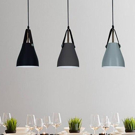 Leather Strap Bell Modern Pendant Light