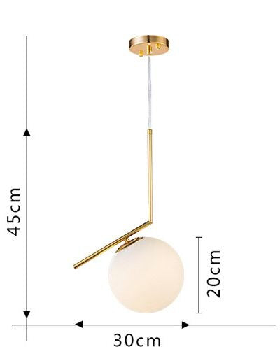 Abgeschrägte kugelförmige Wandlampe aus Glas