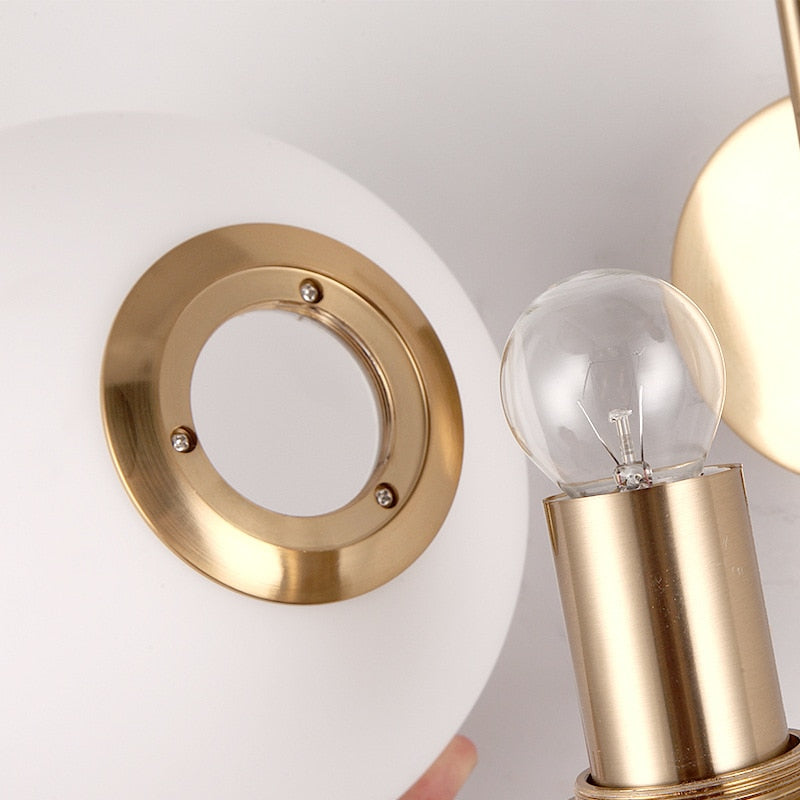 Sloped Globe Glass Table Lamp