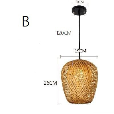 Handgefertigte Pendelleuchte aus natürlichem Bambus