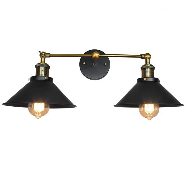 Schwarze Schminklampe im Vintage-Stil (x2 Lampen)