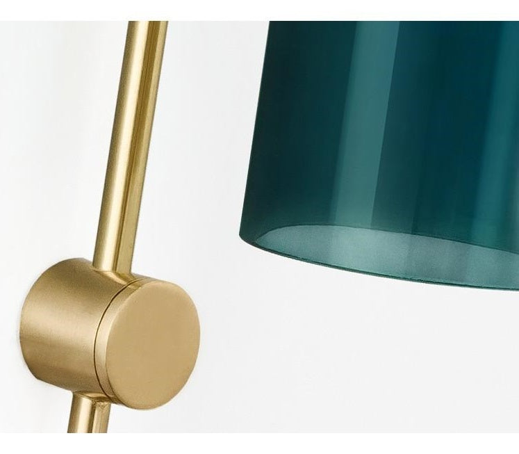 Modern Teal Cylinder Glass Wall Lamp