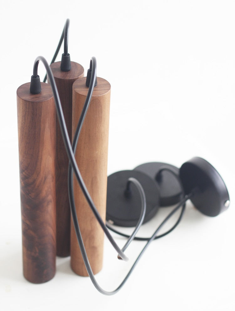 Nordic Black Walnut Wood Pendant Light