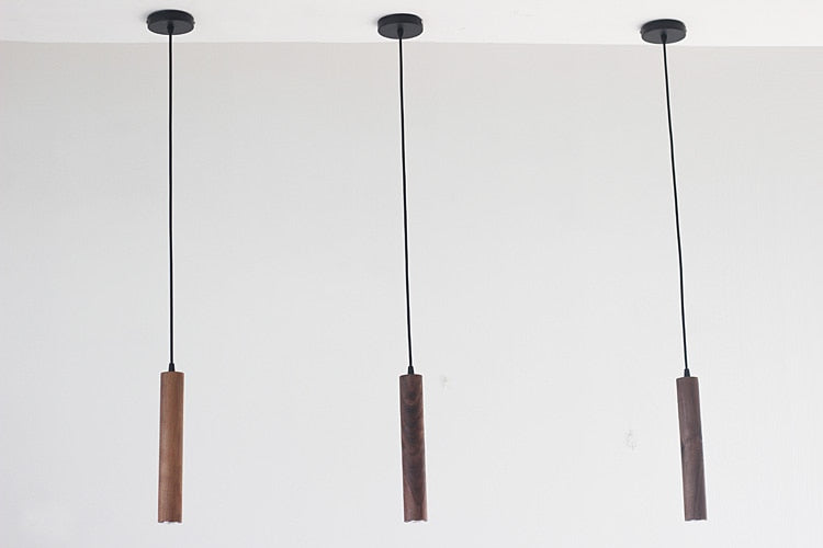 Nordic Black Walnut Wood Pendant Light