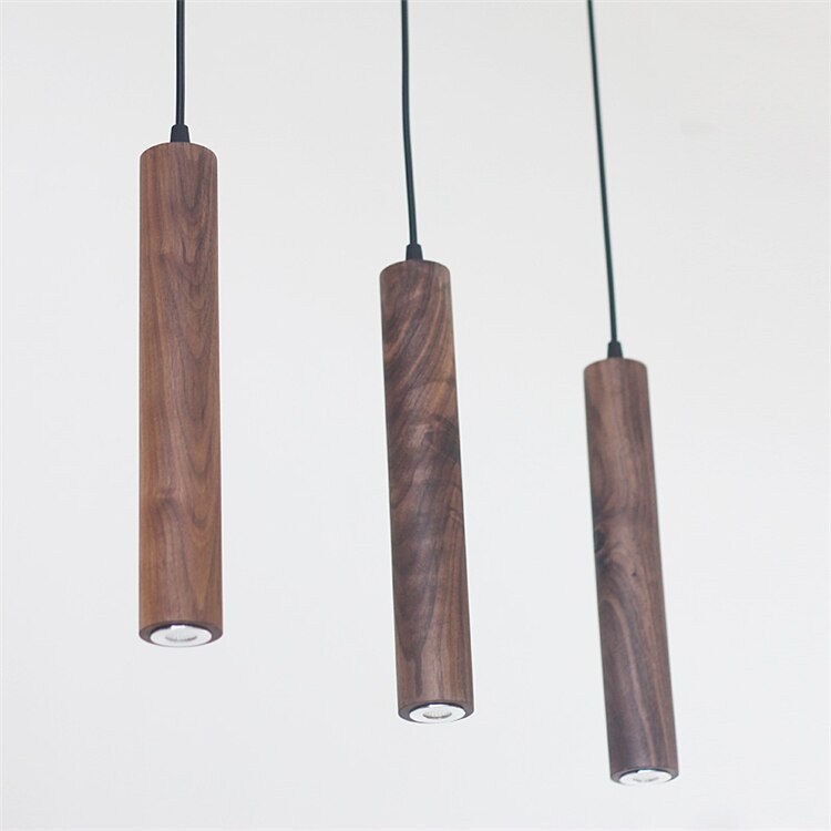 Nordic Black Walnut Wood Pendant Light