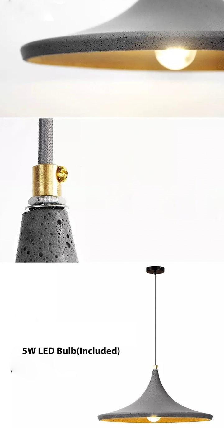 Modern Rustic Concrete Bell Pendant Light