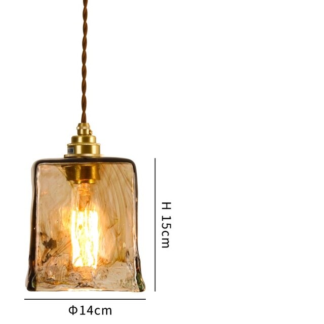 Retro Champagne Dome Glass Pendant Light