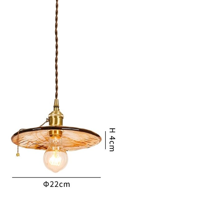 Retro Champagne Dome Glass Pendant Light