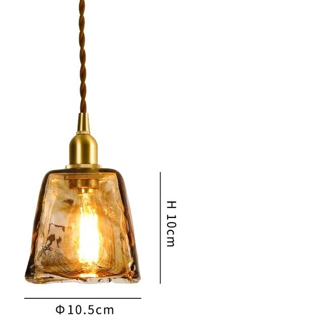 Lámpara colgante de cristal con forma de cúpula de champán retro