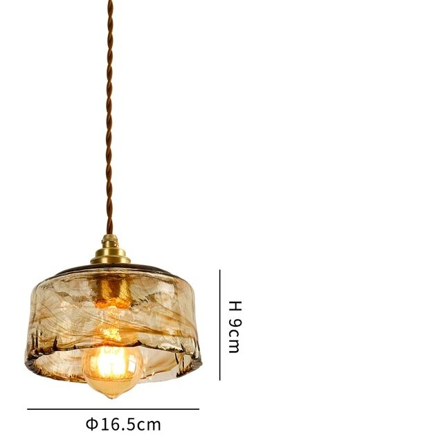 Retro Champagne Dome Glass Pendant Light