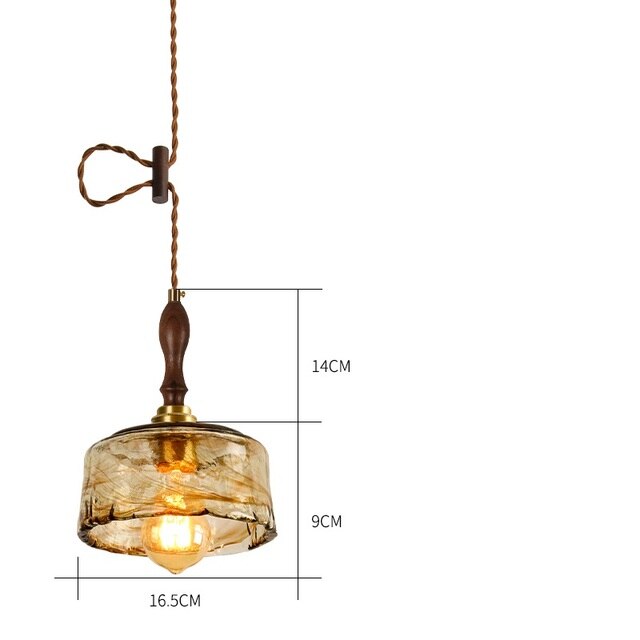 Retro Champagne Dome Glass Pendant Light