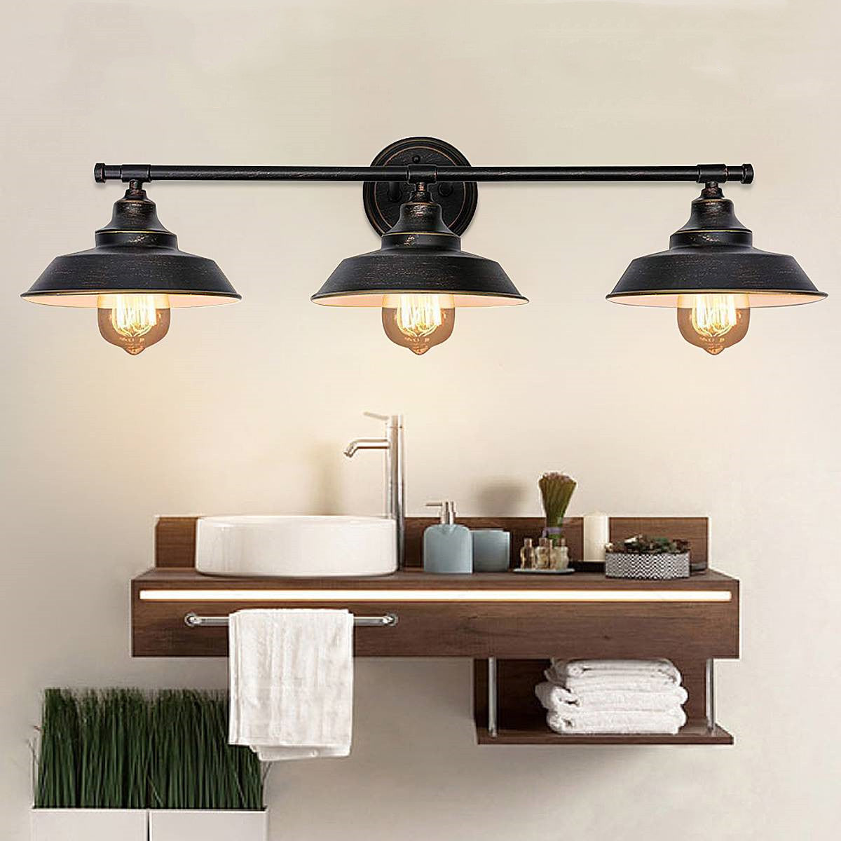 Rustic Modern Vanity Light (x3 Light)