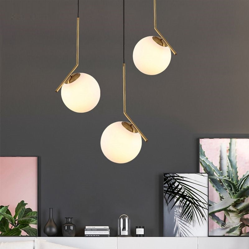 Sloped Globe Glass Pendant Light