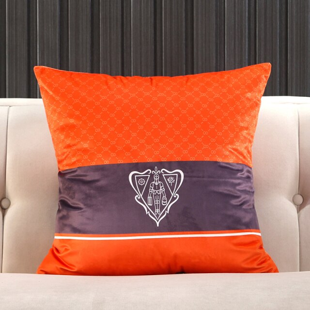 Orange Knight Carriage Velvet Throw Pillow Case