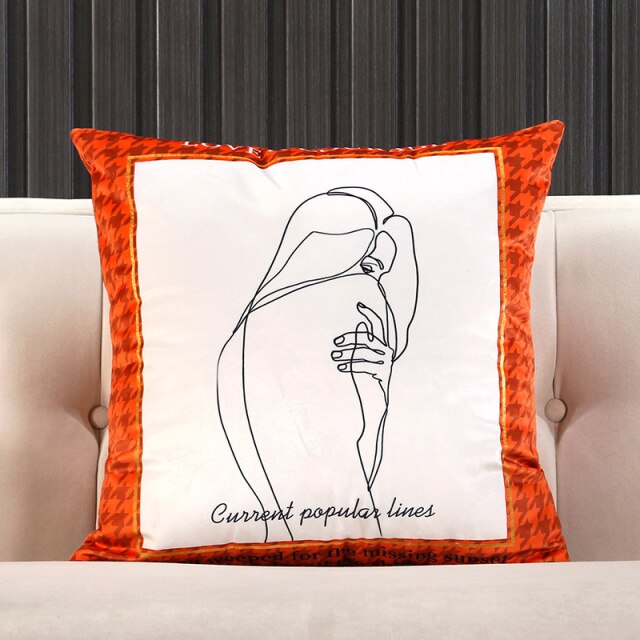 Orange Knight Carriage Velvet Throw Pillow Case