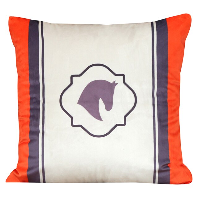 Orange Knight Carriage Velvet Throw Pillow Case