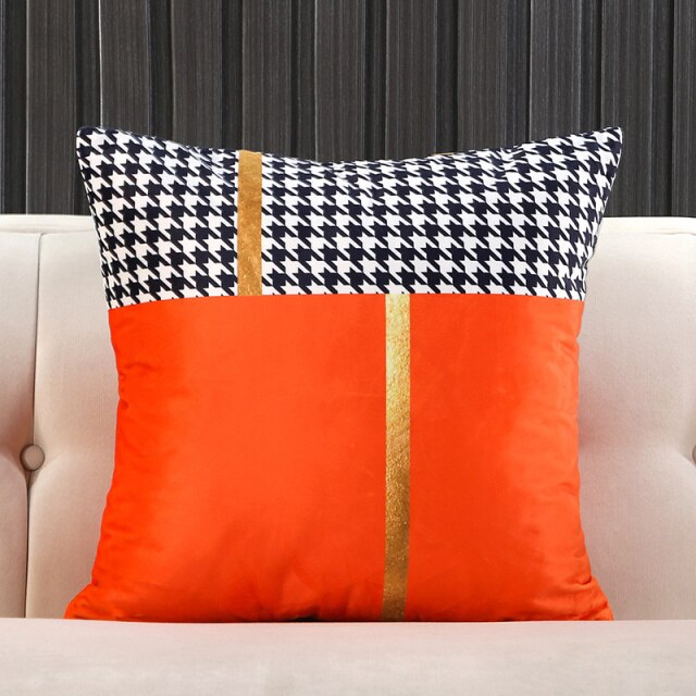 Orange Knight Carriage Velvet Throw Pillow Case