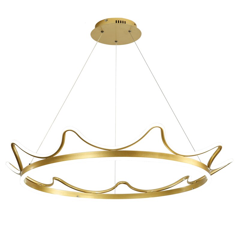 Modern Crown Metal LED Chandelier, Gold