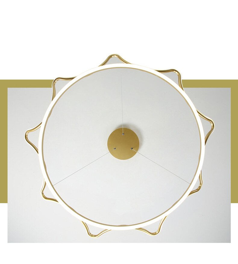 Modern Crown Metal LED Chandelier, Gold