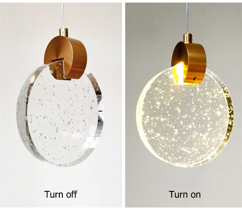 Nordic Seeded Glass LED Pendant Light