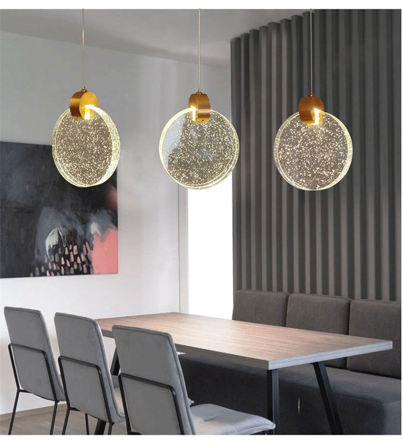 Nordic Seeded Glass LED Pendant Light