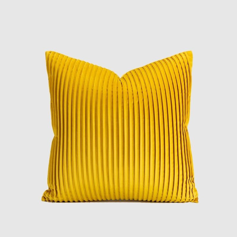 Funda de almohada moderna con diseño de rayas, color amarillo limón