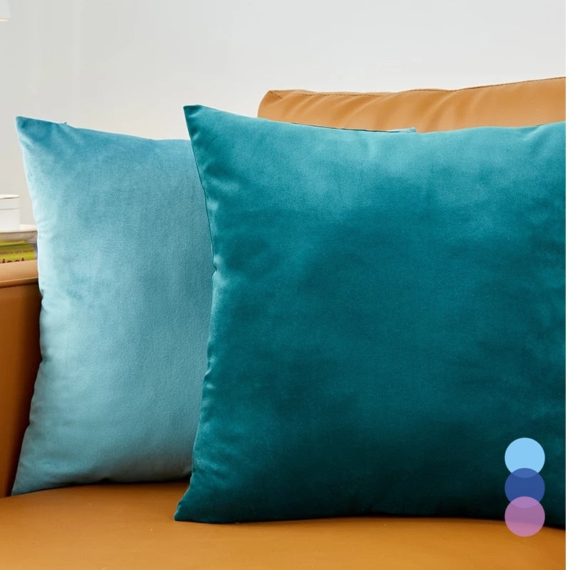 Blue Velvet Throw Pillow