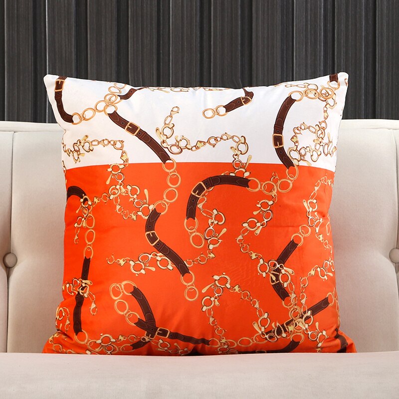 Orange Knight Carriage Velvet Throw Pillow Case