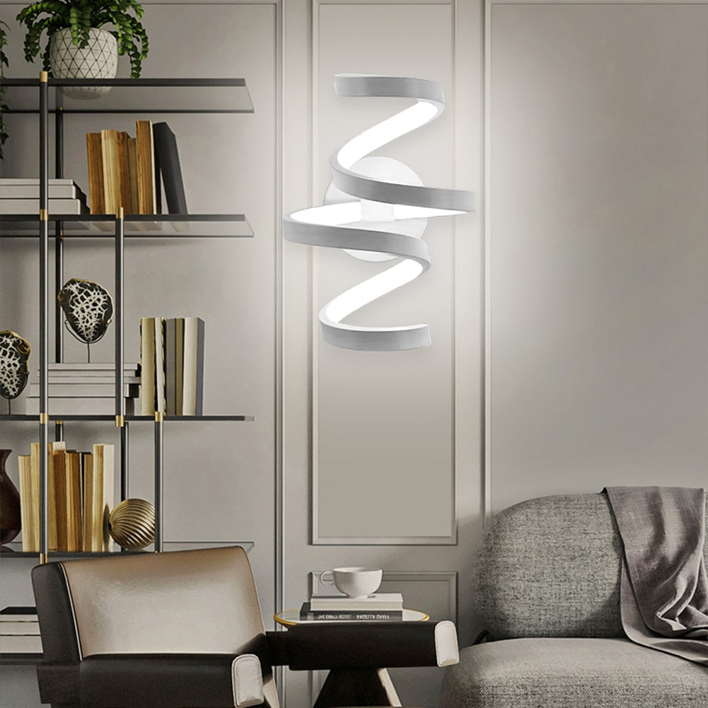 Moderne spiralförmige LED-Wandleuchte