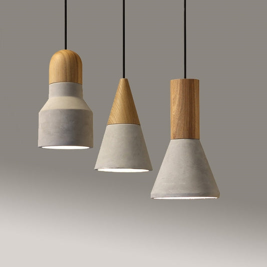 Nessa Concrete Wood Pendant Light