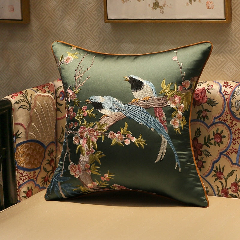 Cuckoo Silk Throw Pillow Case