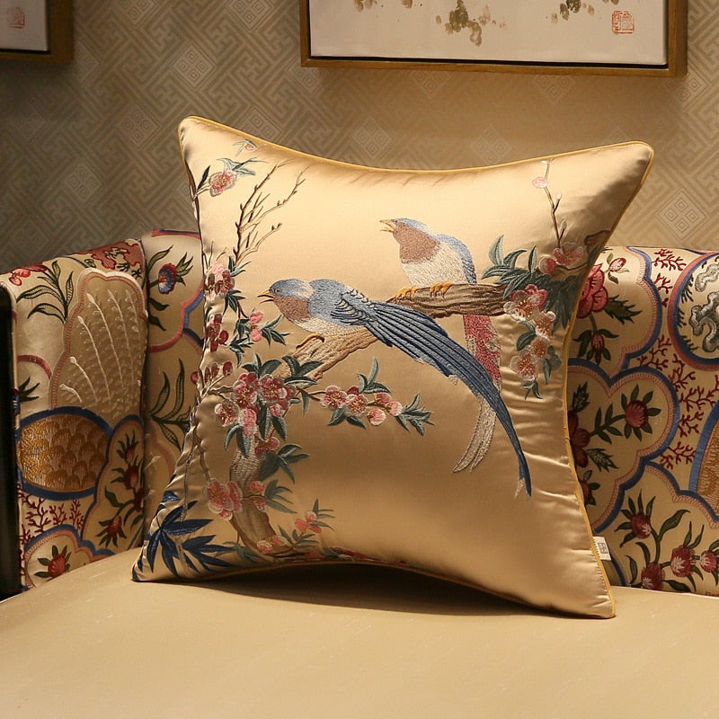 Cuckoo Silk Throw Pillow Case