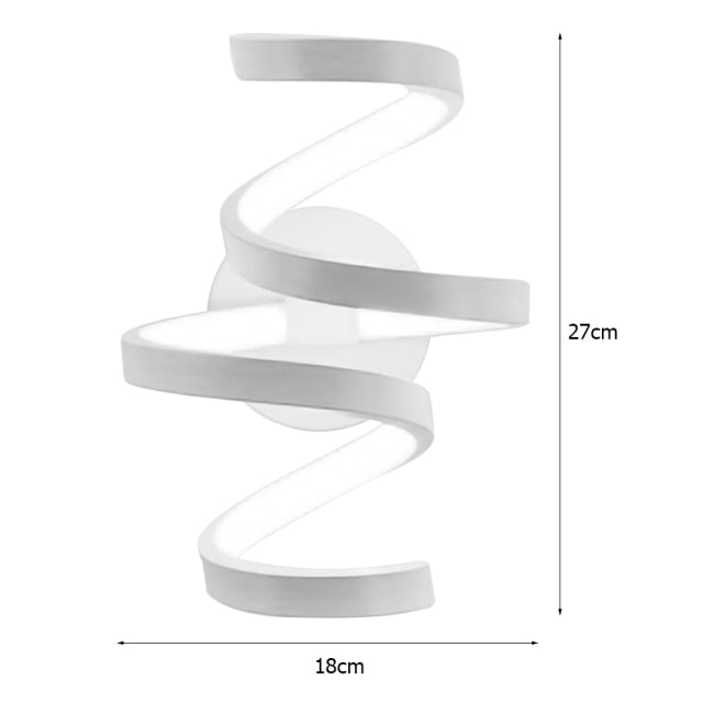 Moderne spiralförmige LED-Wandleuchte