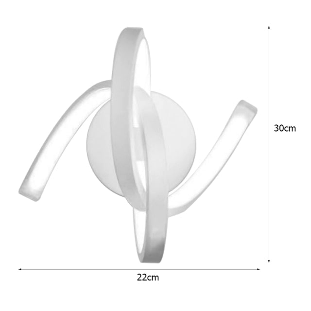 Moderne spiralförmige LED-Wandleuchte