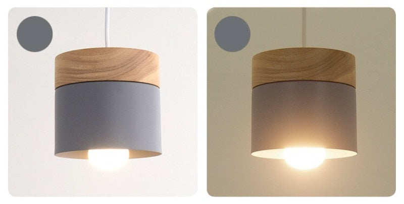 Nordic Wood Upside Down Candle Pendant Light